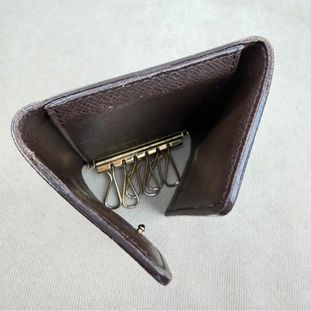 Louis Vuitton Damier Ebene 6 Key Holder Brown Canvas Gold Hardware - Picture 12 of 13